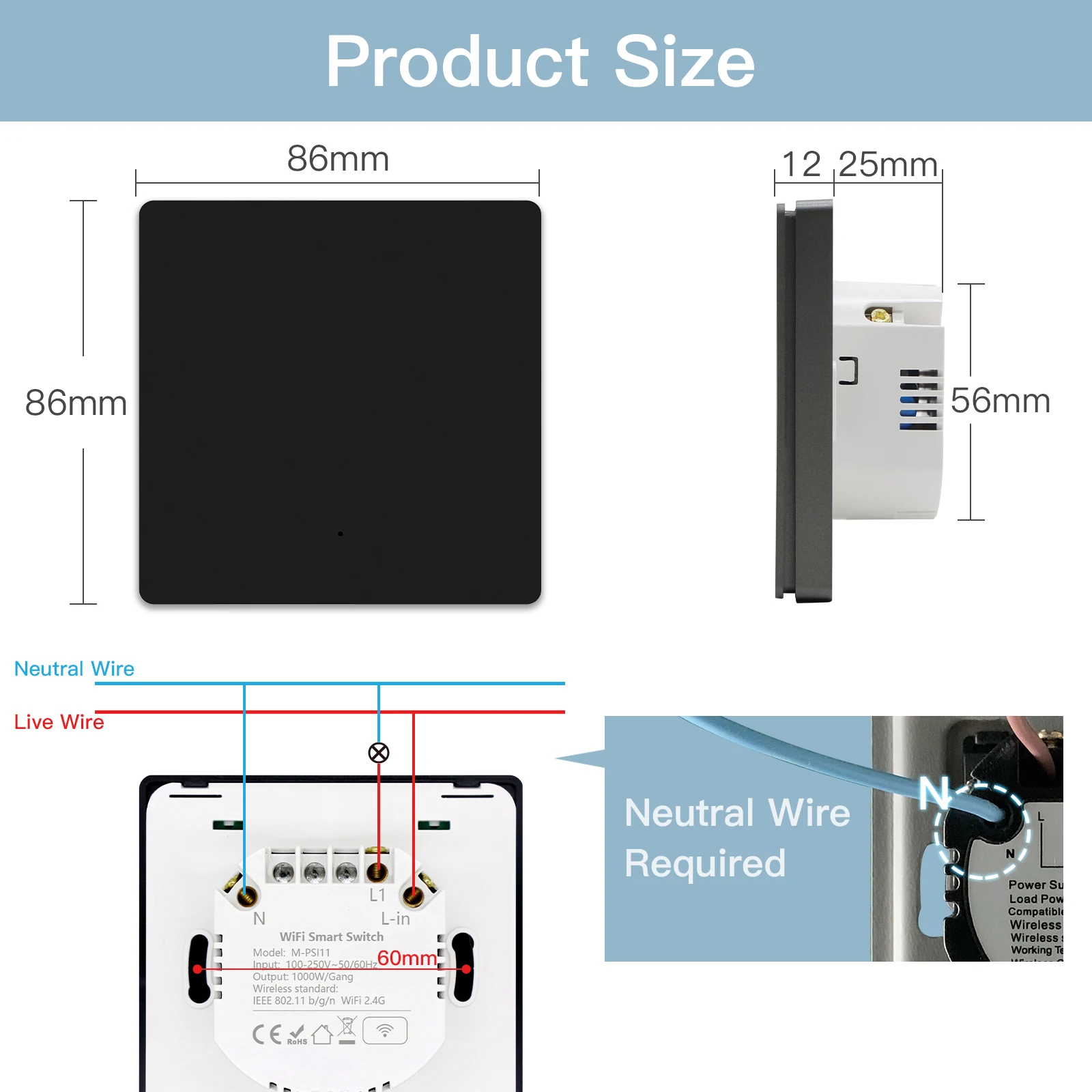 BSEED-interruptor Wifi de 1/2/3 entradas, enchufe doble de la UE, sin  Control de cristal, Alexa, Google Home, aplicación Tuya, 1/2/3 vías -  AliExpress