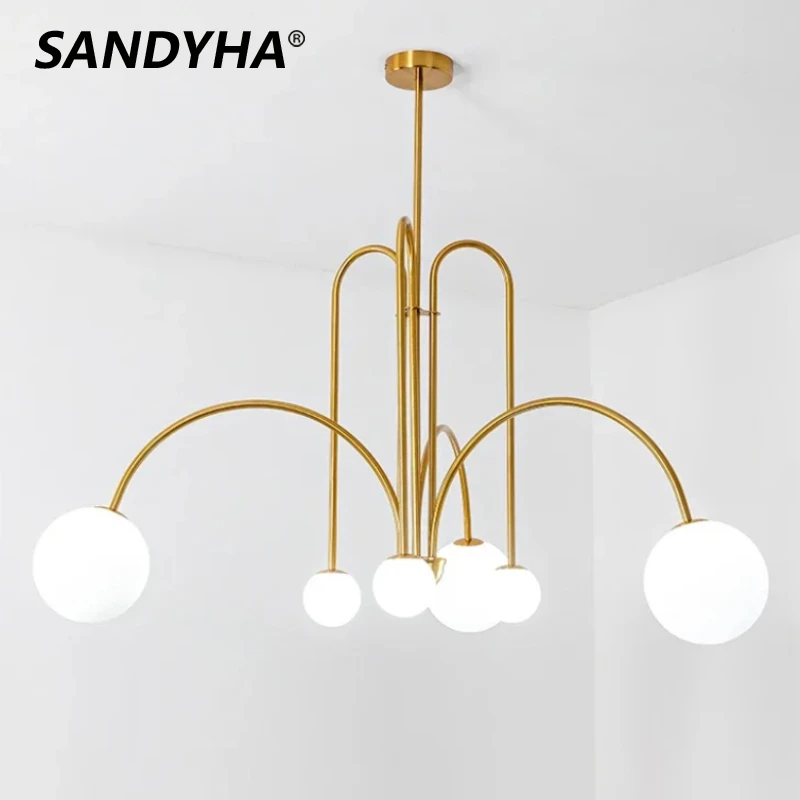 

SANDYHA Modern Simple Magic Bean Chandeliers for Living Room Bedroom Pendant Light Home Decoration Dining Table LED Lamps 2024