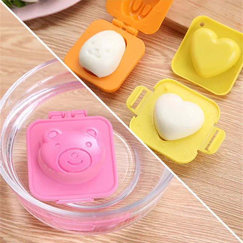 Boiled Egg Mold Cute Cartoon DIY Egg Ring Mould Bento Maker Cutter Decoratin Rice ball Kitchen Accessories 1/6 Pcs