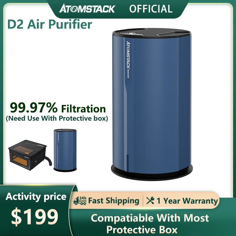 Atomstack D2 Air Purifier for Laser Engraver Smoke Filter
