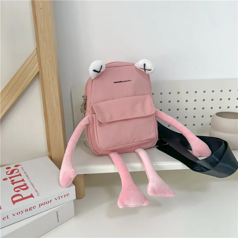 Cartoon Little Girl Bag  Trendy Girl  Creative Personality Cute Frog Messenger Bag   Female Chest Bag
