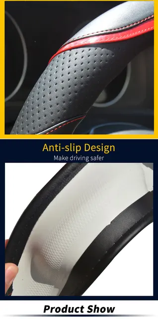  SAXTZDS Car DIY Steering Wheel Cover,Fit for Peugeot 208  2012-2018 2008 2013-2018 308 308sw 2014-2018 : Automotive