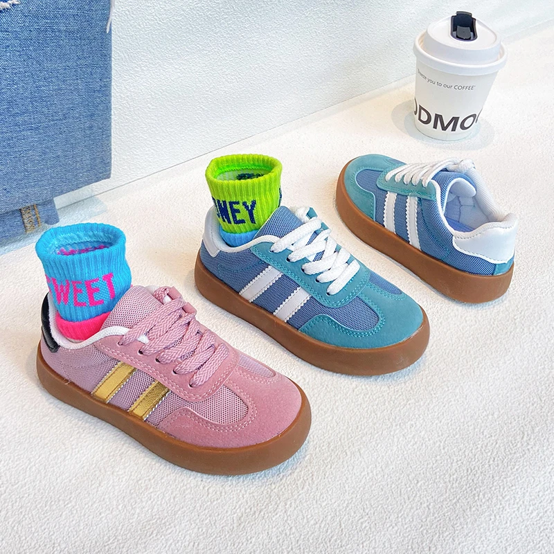 Summer Children's Tennis Shoes Blue Fashion Splicing Boys Girls Casual Shoes Pink Mesh Thin Breathable Kids Sneakers Sandals