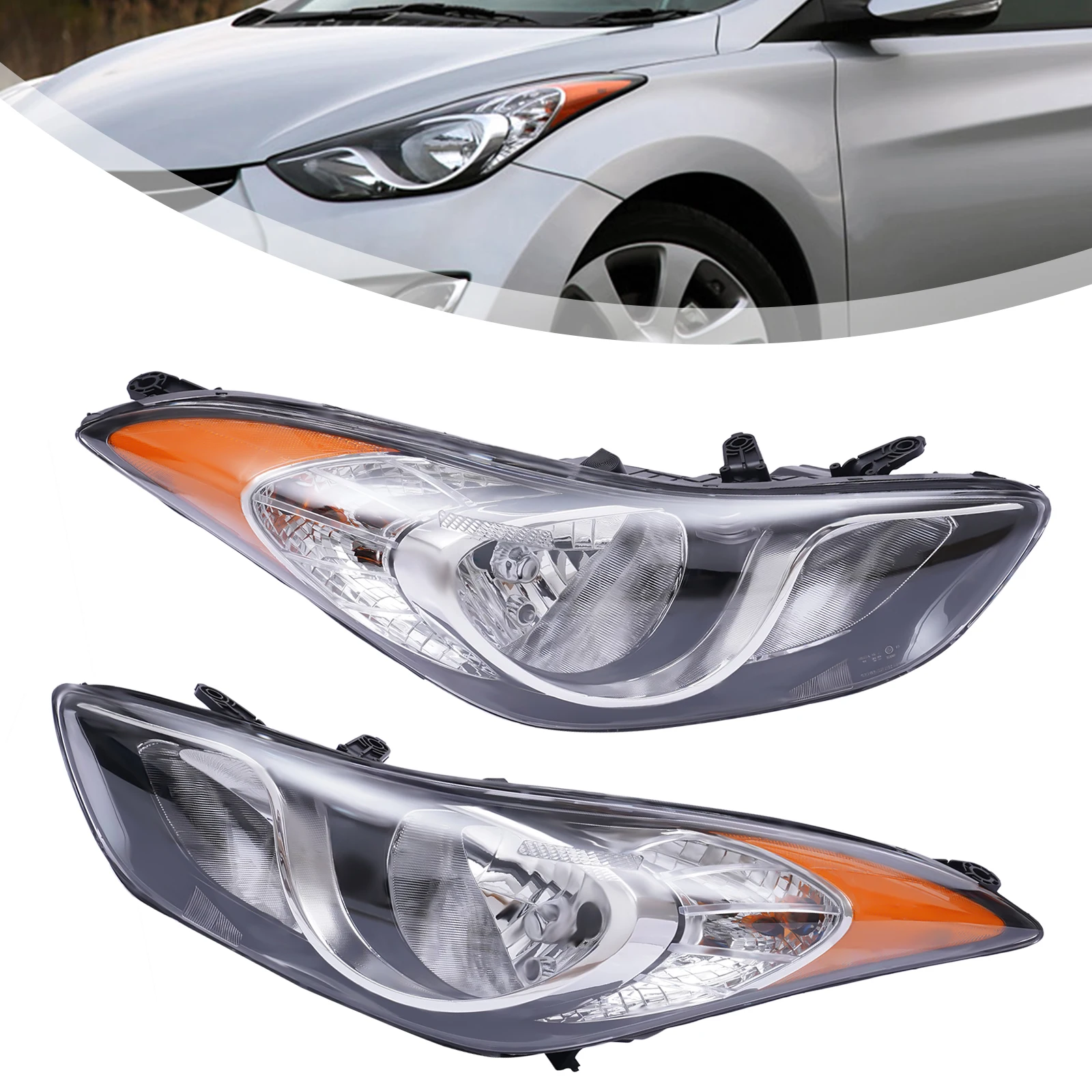 

Car Housing Front Headlights Lens Right / Left Side Headlamp 92102-3Y000 for 2011 2012 2013 Hyundai Elantra Sedan