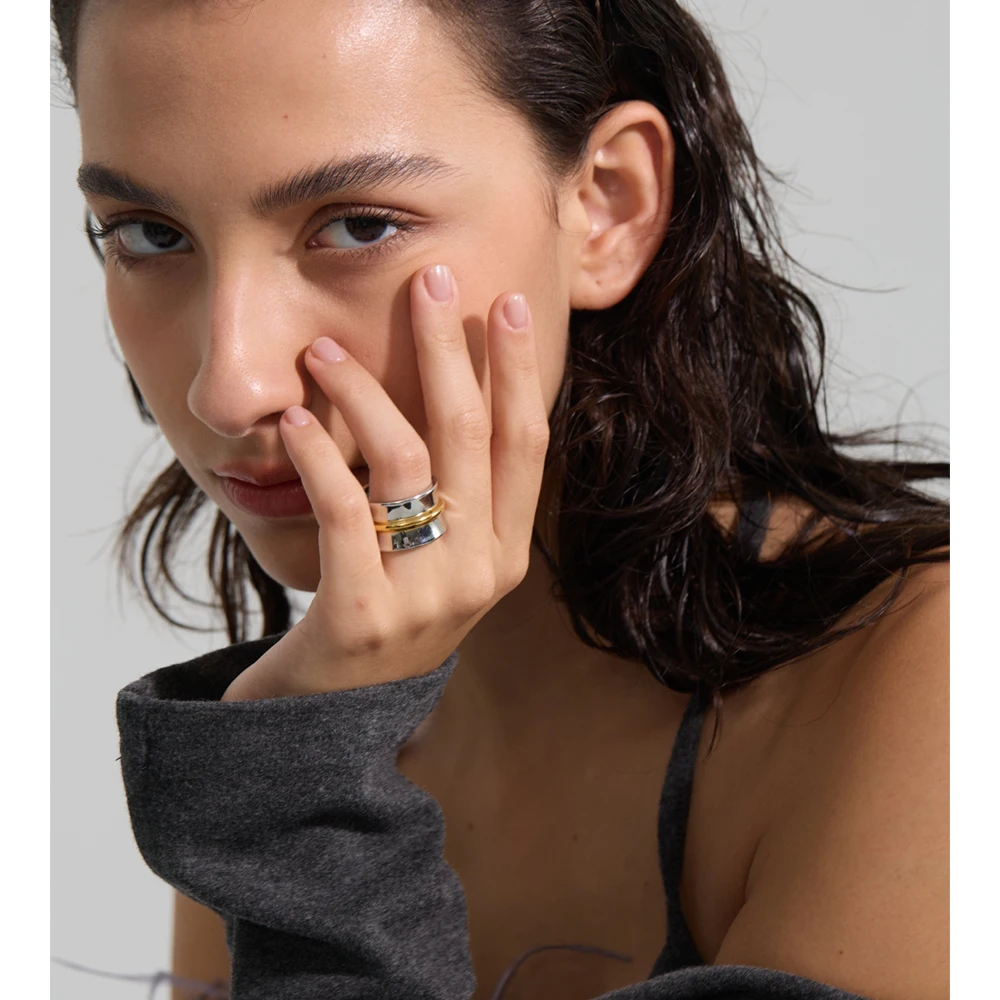 Yhpup Size 678 Stainless Steel Wide Minimalist Ring