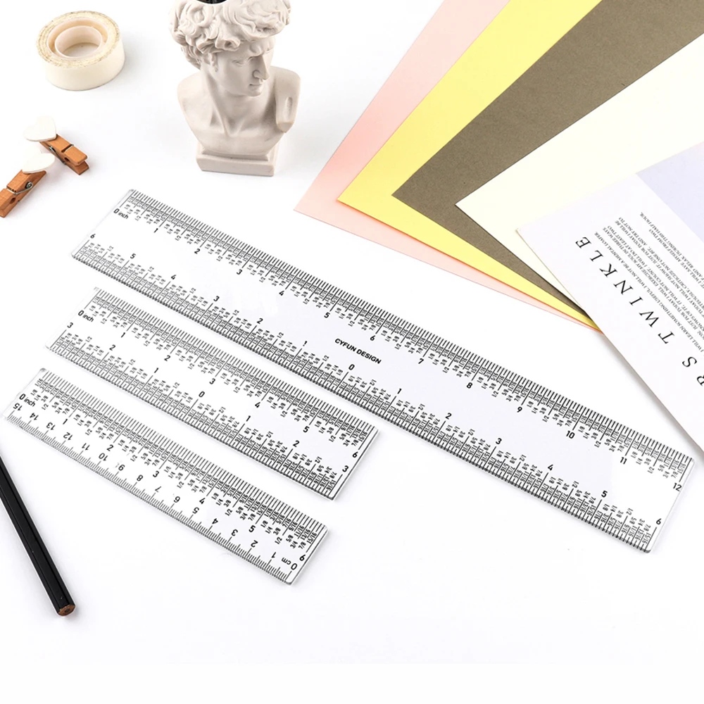 Crafting Rulers 2 Sizes Zero-Centering 6" Or 12" Clear Acrylic Rulers For Cardmaking Crafting Tools Handtools