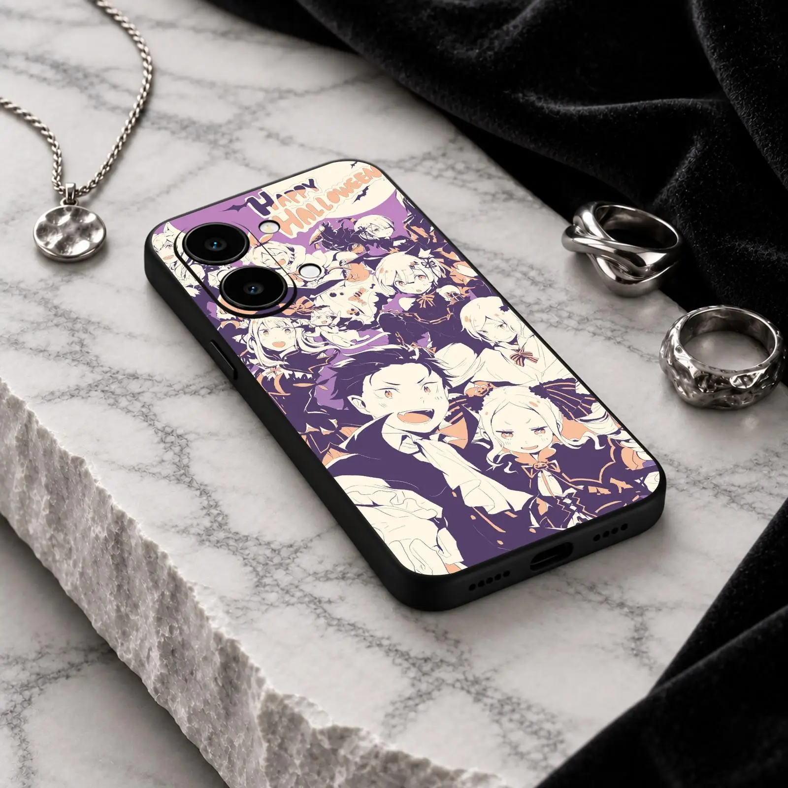 Re Life in a Different World From Zero Shockproof Soft Black Phone Case