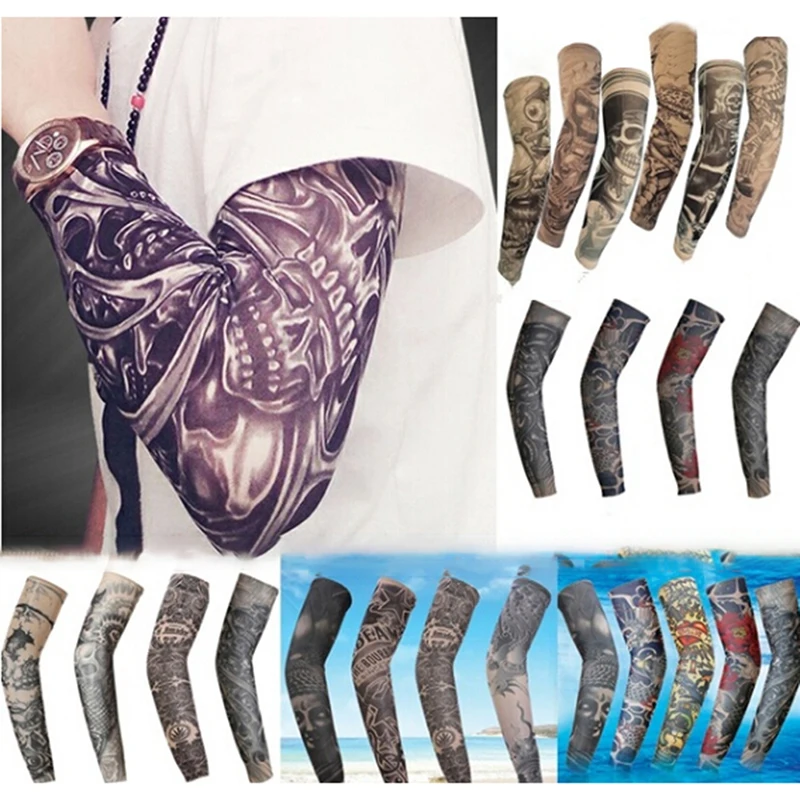 Arm Sleeve Tattoo Simulation UV Protection Outdoor For sun protection arm sleeves