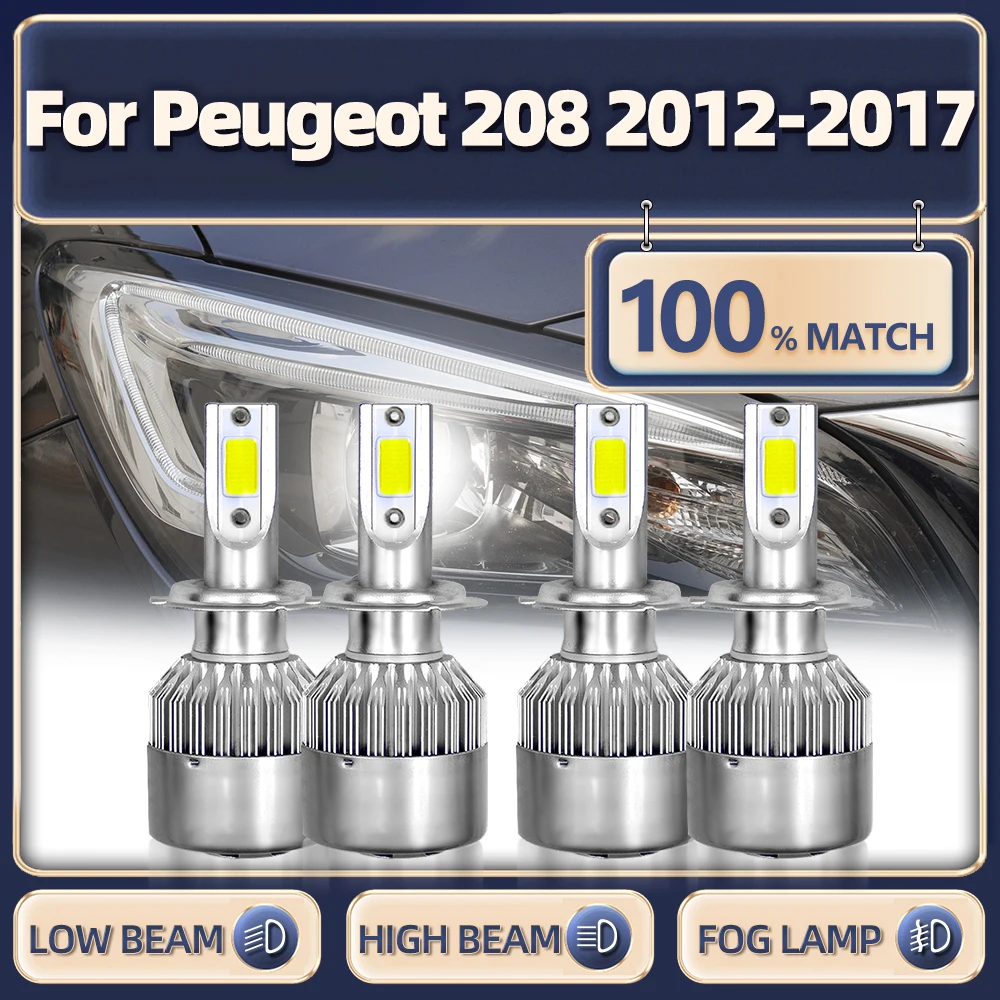 

H7 LED Headlights Bulbs 12V White 6000K Car Light 240W 40000LM Auto Headlamps For Peugeot 208 2012 2013 2014 2015 2016 2017