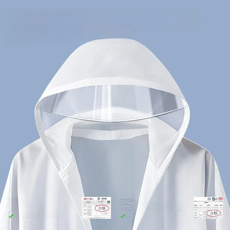 새로운 휴대용 일회용 우비, 캡챙 포함, 전신 방수, 여행용, 성인용, 야외 등산, 콘서트에 적합