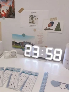 Цифровой будильник в скандинавском стиле, настенные часы, подвесные часы, настольные часы, календарь, термометр, электронные часы, цифровые ...