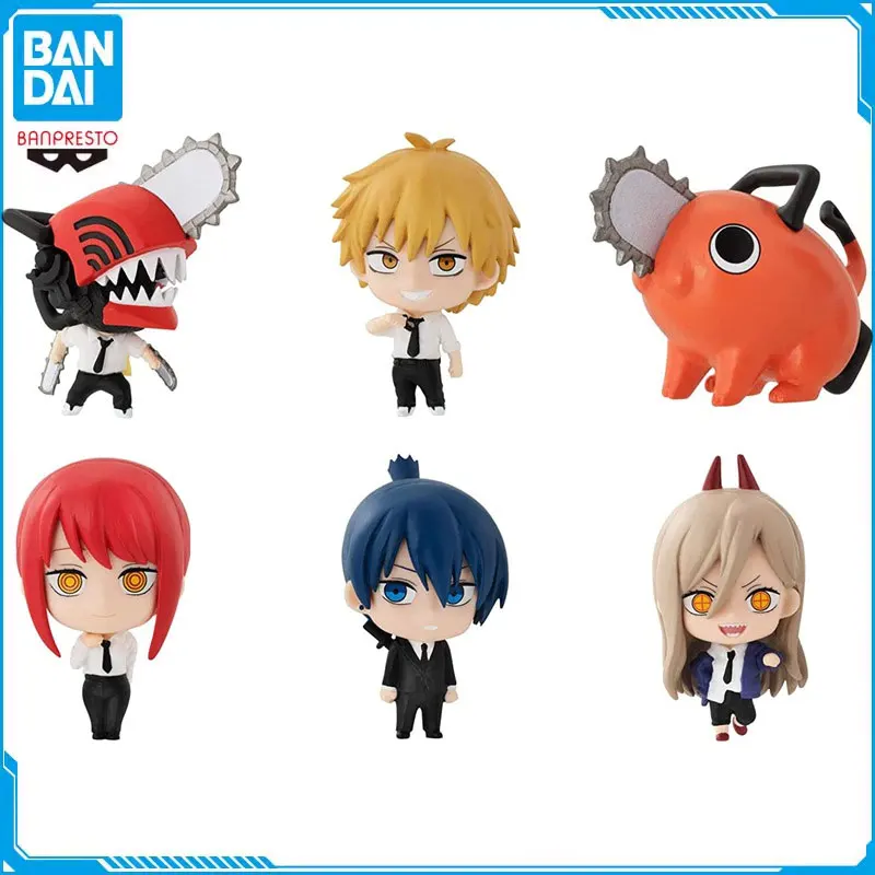

BANDAI Chainsaw Man Denji Pochita Makima Hayakawa Aki Gashapon Action Figures Desktop Ornaments Cartoon Model Kids Gift