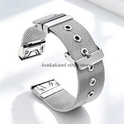 Premium Quick Release Stainless Steel Watch Strap - Metal Bracelet in Multiple Sizes - Garmin 22mm (Silver)