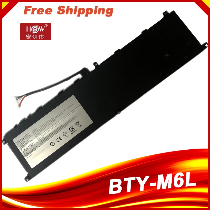 BTY M6L Laptop Battery For MSI GS65 GS75 Stealth Thin 8RF 8RE PS63 P65 P75 Creator 8RC 8SC 9SC