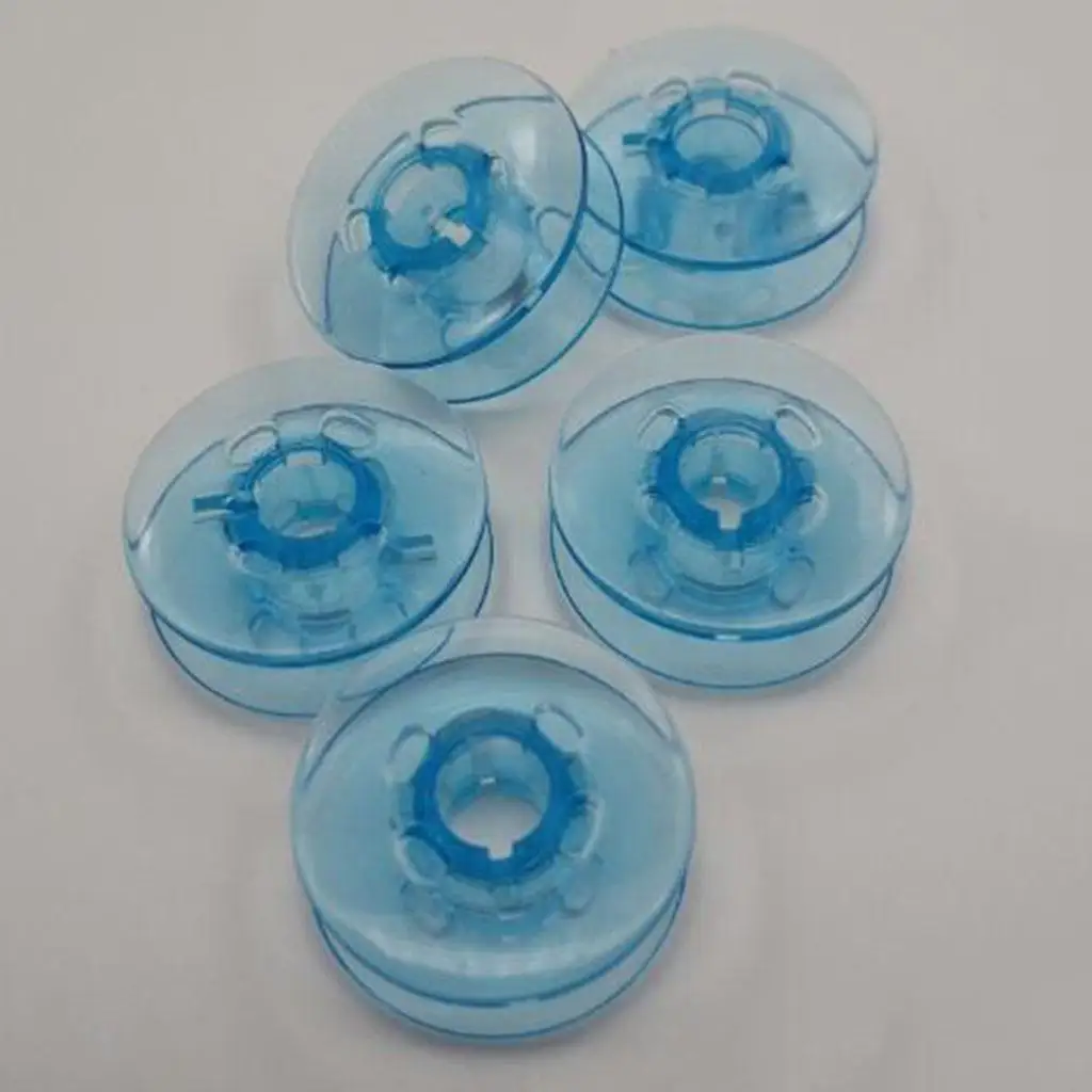 플라스틱 재봉틀 보빈 스풀 교체, PFAFF/baifu 가정용 재봉틀 액세서리, 투명 파란색, 50 개