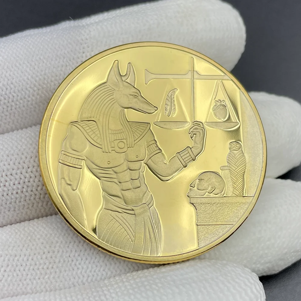 Anubis Gold Coin Pyramid Challenge Coin The Death God in Ancient Egyptian  Mythology Coin Collectibles Medal in Capsule - AliExpress
