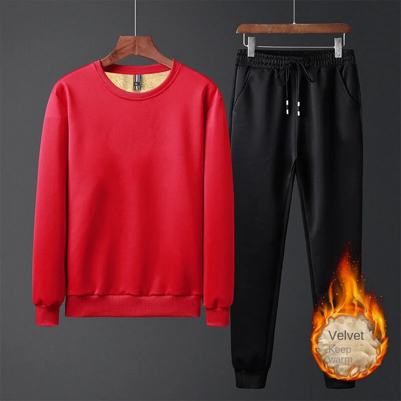 Men O-Neck Loose Casual Tracksuit New Spring Autumn Korean Sweatshirt Jogging Set Fashion Simple Pullover Male Solid Sets