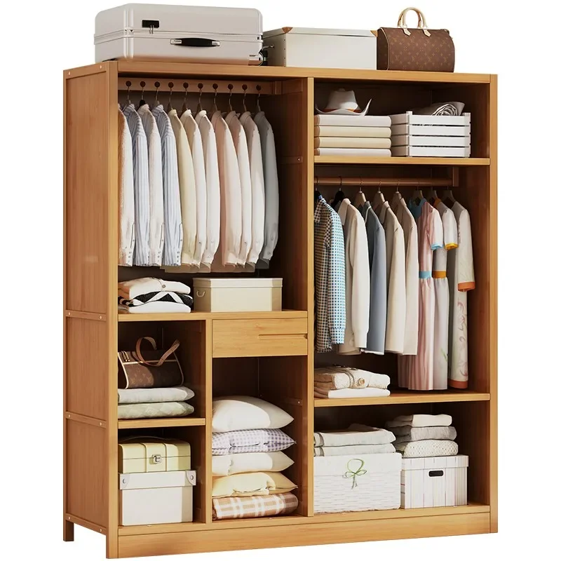 Room Children's Wardrobe Solid Wood Rental Room Wardrobe Bedside Household Hanger Strong
