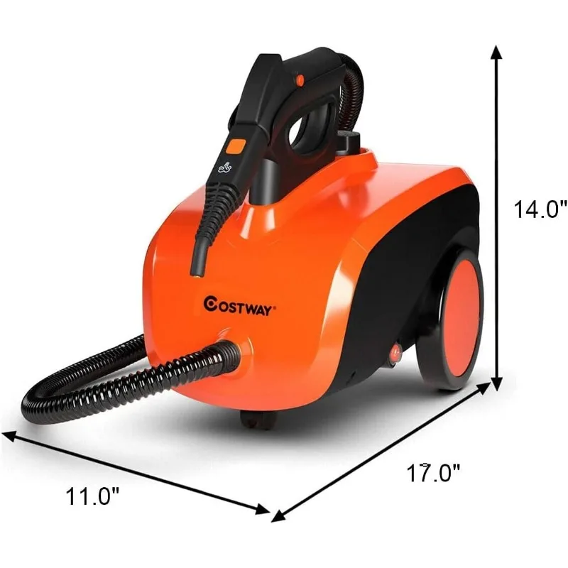 COSTWAY Multipurpose Steam Cleaner with 19 Accessories, Heavy Duty Household Steamer Chemical-Free Cleaning, 1.5L Dual-Tank 4