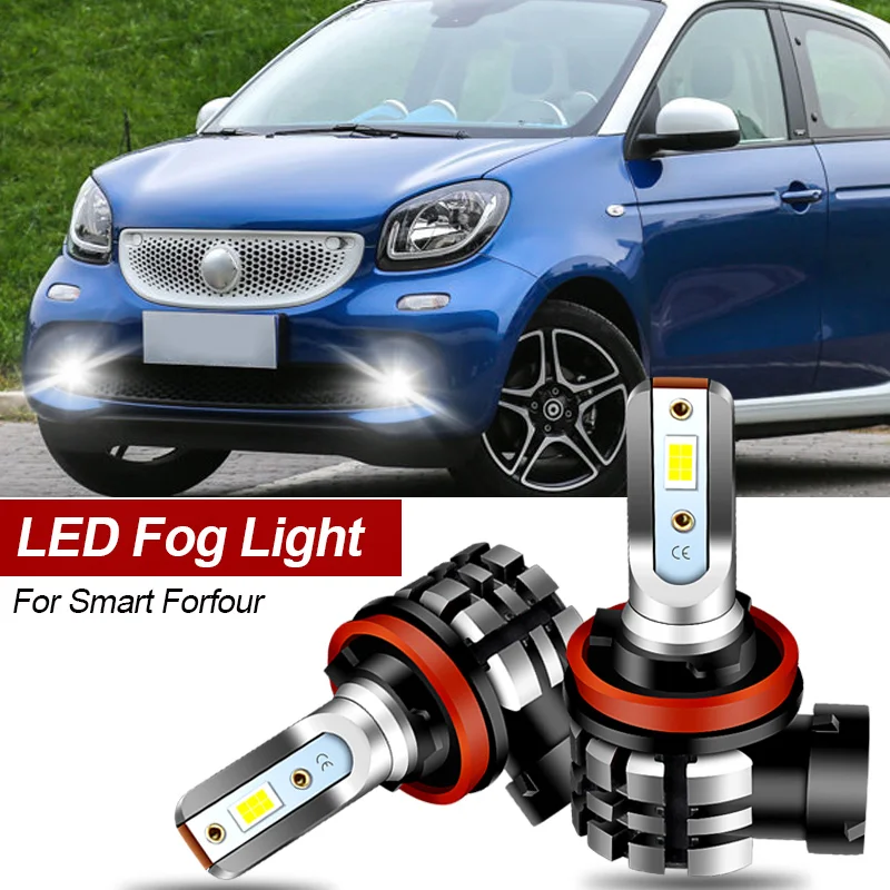 2Pcs Ha Condotto La Luce Di Nebbia Blub Della Lampada Canbus No Errore Di H8 H16 Per Smart Forfour Mk1 454 2004 2005 2006 Mk2 453 2015 2016 2017 2018 