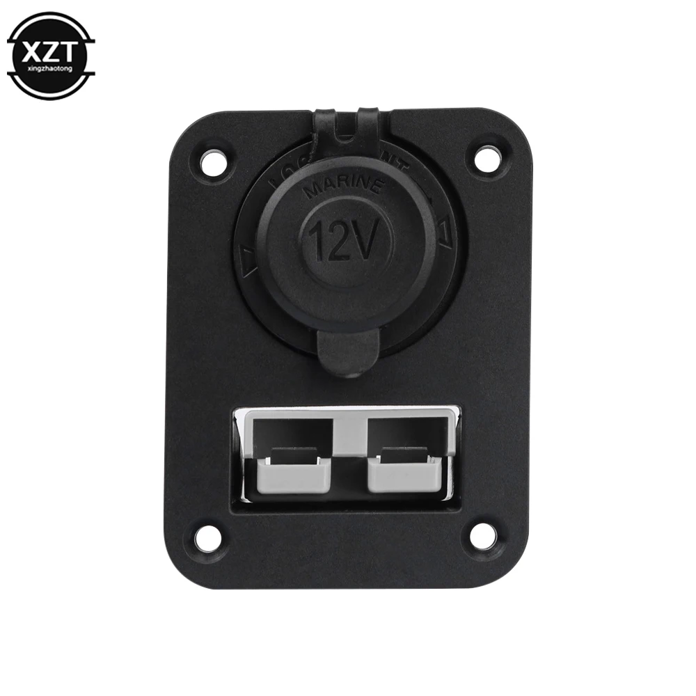 Charging Battery Connector Kit 12V 50A Car Anderson Plug Cigarette Lighter Socket Charger Flush Mount Recessed Plate for Caravan Camper Boat Truck