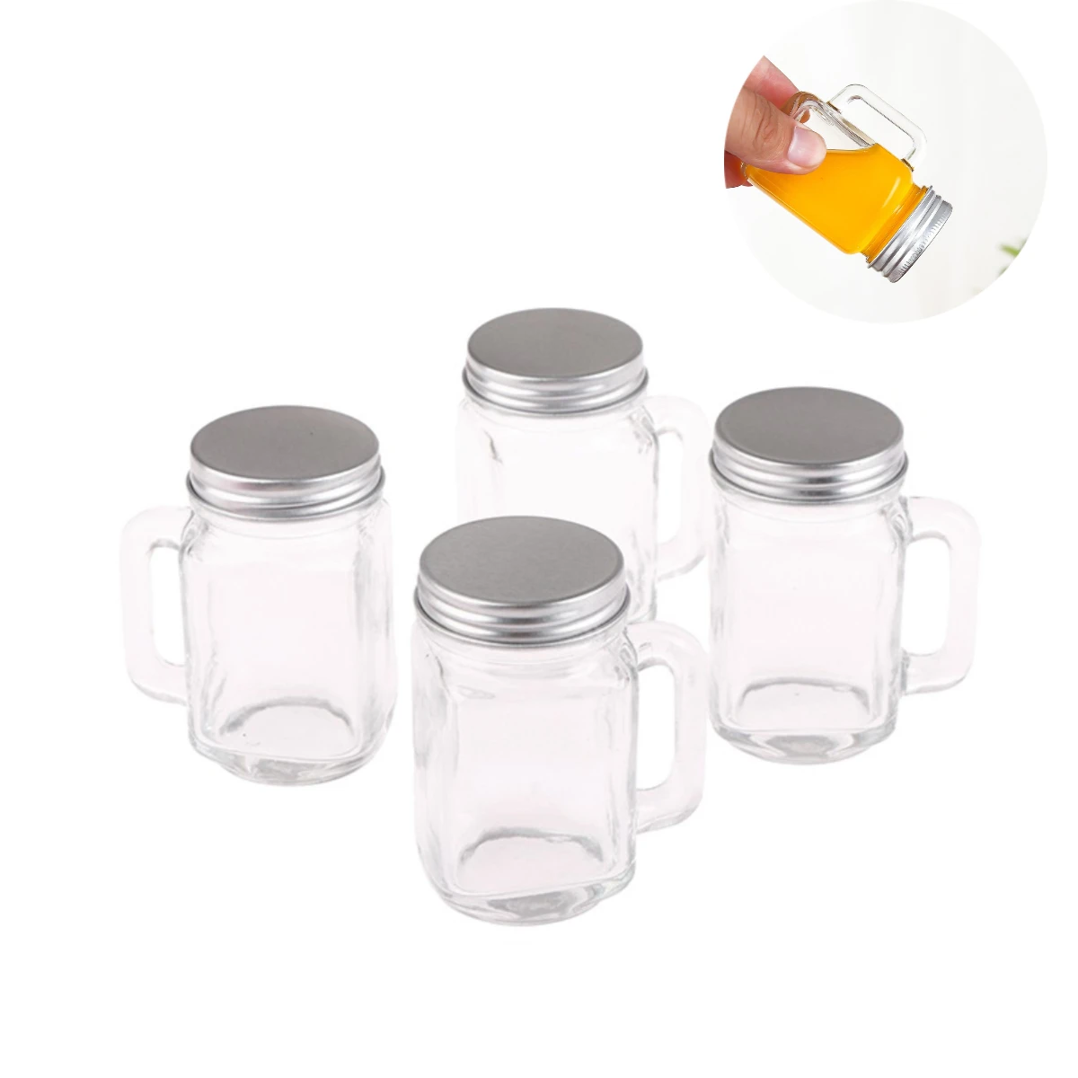 

Mini Mason Jar For Jam Honey Portable Leakproof Coffee Milk Juice Bottle With Lid Home Party Bar Vodka Spirits Shot Glass 40ml