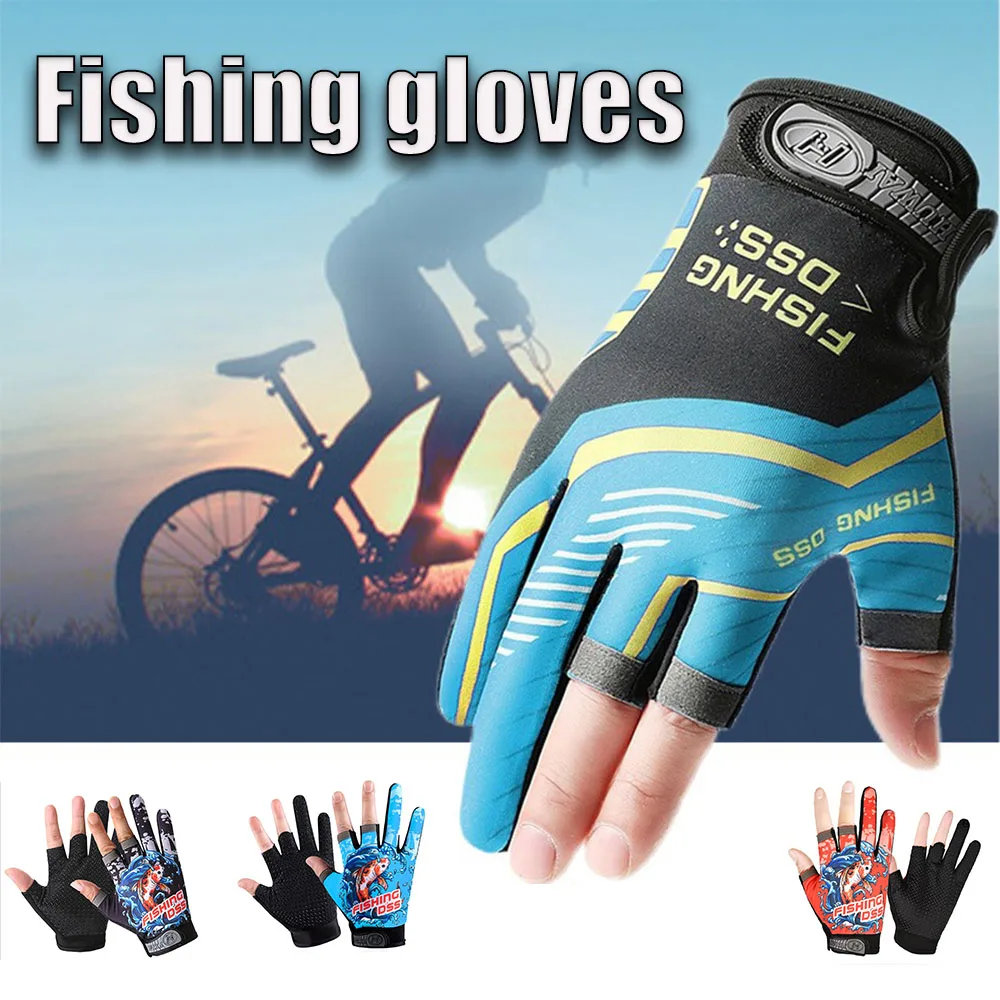 Fishing Glove Outdoor Hand Gloves Mittens for Fishing Fingers Fingerless Biker Items Finger Cycling Apparel Sports Entertainment