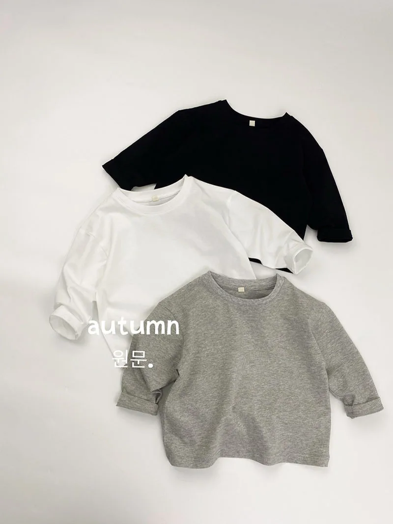 Girls Autumn Thin Solid Color Kids Undershirts