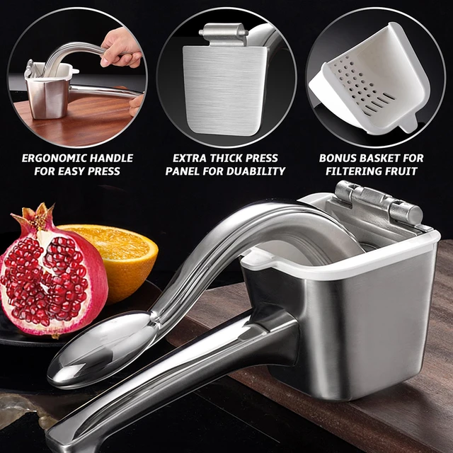 Real Stainless Steel Lemon Squeezer Citrus Juicer Hand Press Heavy Duty  Manual Squeeze Juice Extractor Maker Orange Lime Grapefruit Presser - Bonus  50