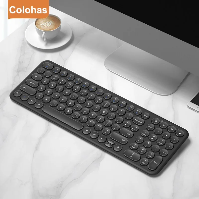 

2.4G Wireless Silent Keyboard Ergonomic Mouse Round Keycap Keyboard Gaming Mouse for Macbook Pro Laptop Computer Accessories