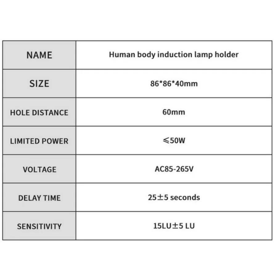 LED 램프 베이스 스마트 유도 적외선 모션 센서 거치대, 조명 제어 스위치 전구 소켓 어댑터 포함, 85V-265V, E27, 신제품
