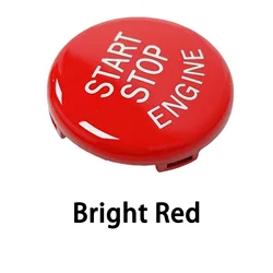 Car Engine Start Button Replacement Cover - Stop Switch Accessory (Bright Red)