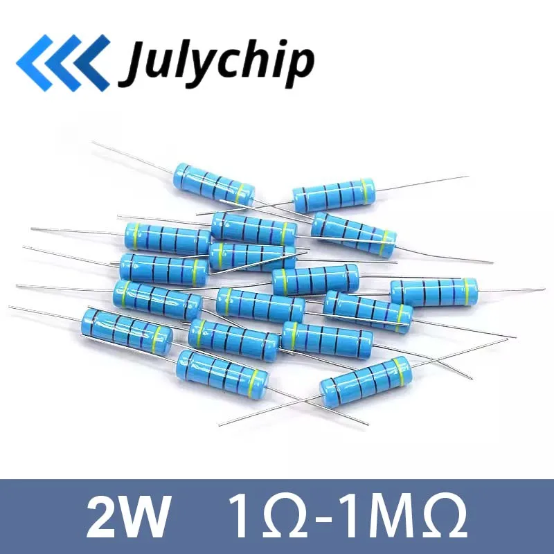

20pcs 2W Metal Film Resistors 1% 1R ~ 1M 2.2R 4.7R 10R 22R 47R 100R 220R 470R 1K 10K 100K 2.2 4.7 10 22 47 100 220 470 Ohm