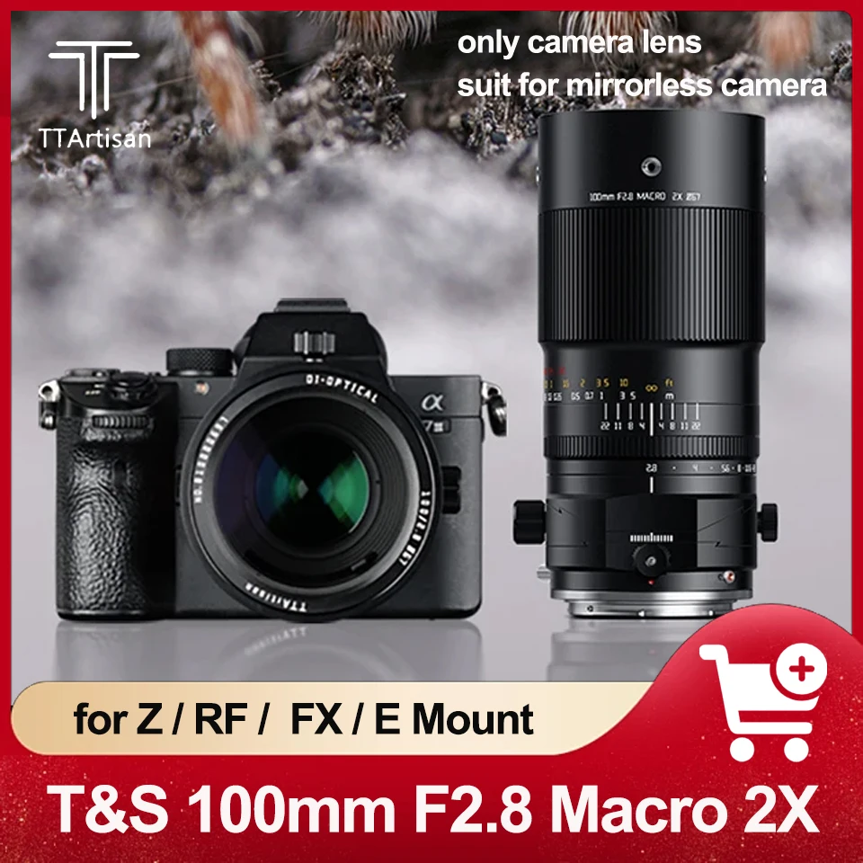Ttartisan Tilt-Shift 100Mm F2.8 2X Macro Full Frame Mf Lens Forsony A7 Fuji X-T3 Gfx100 Nikon Z5 D5 Canon R5