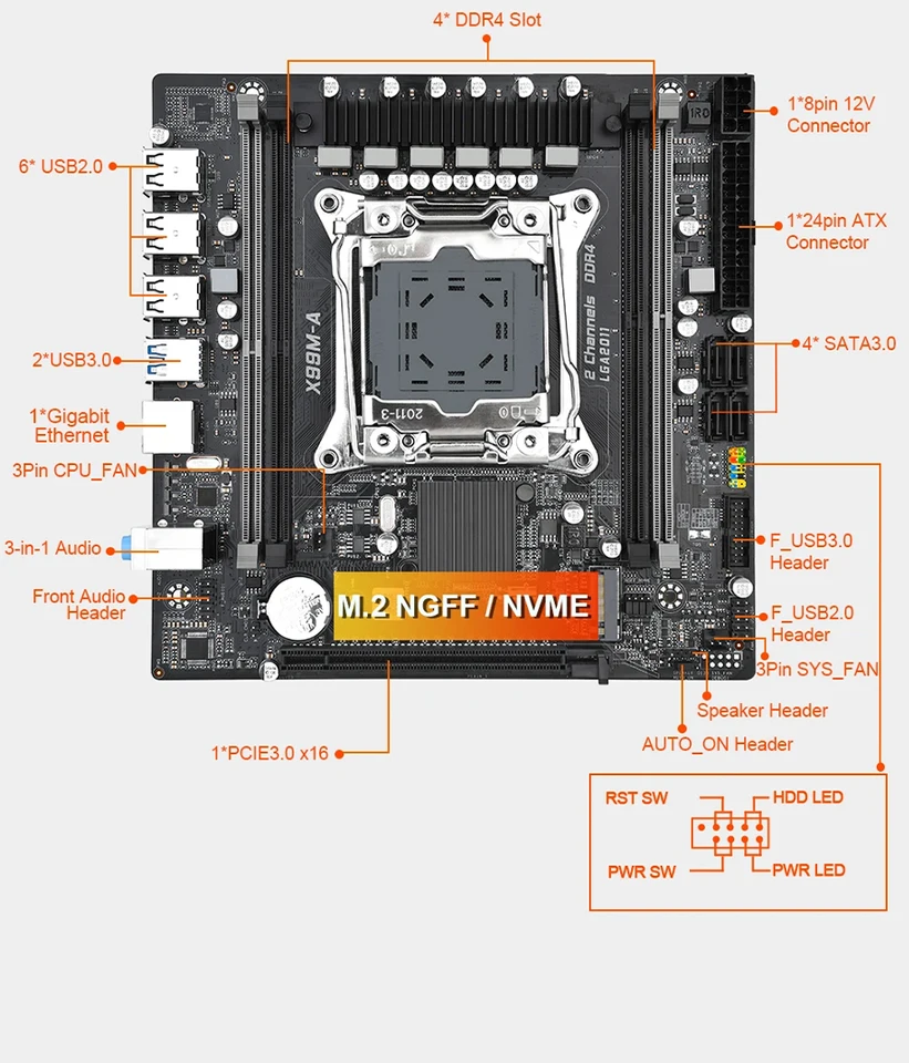 X99 マザーボード コンボ キット セット XEON E5 2680 V4 16GB 2400MHz