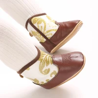 0-18M New Western Cowboy Rubber sole Non-SlipBoots Fashionable and Casual Infant/Toddler Mid length Boots Embroidered Baby Boots 6