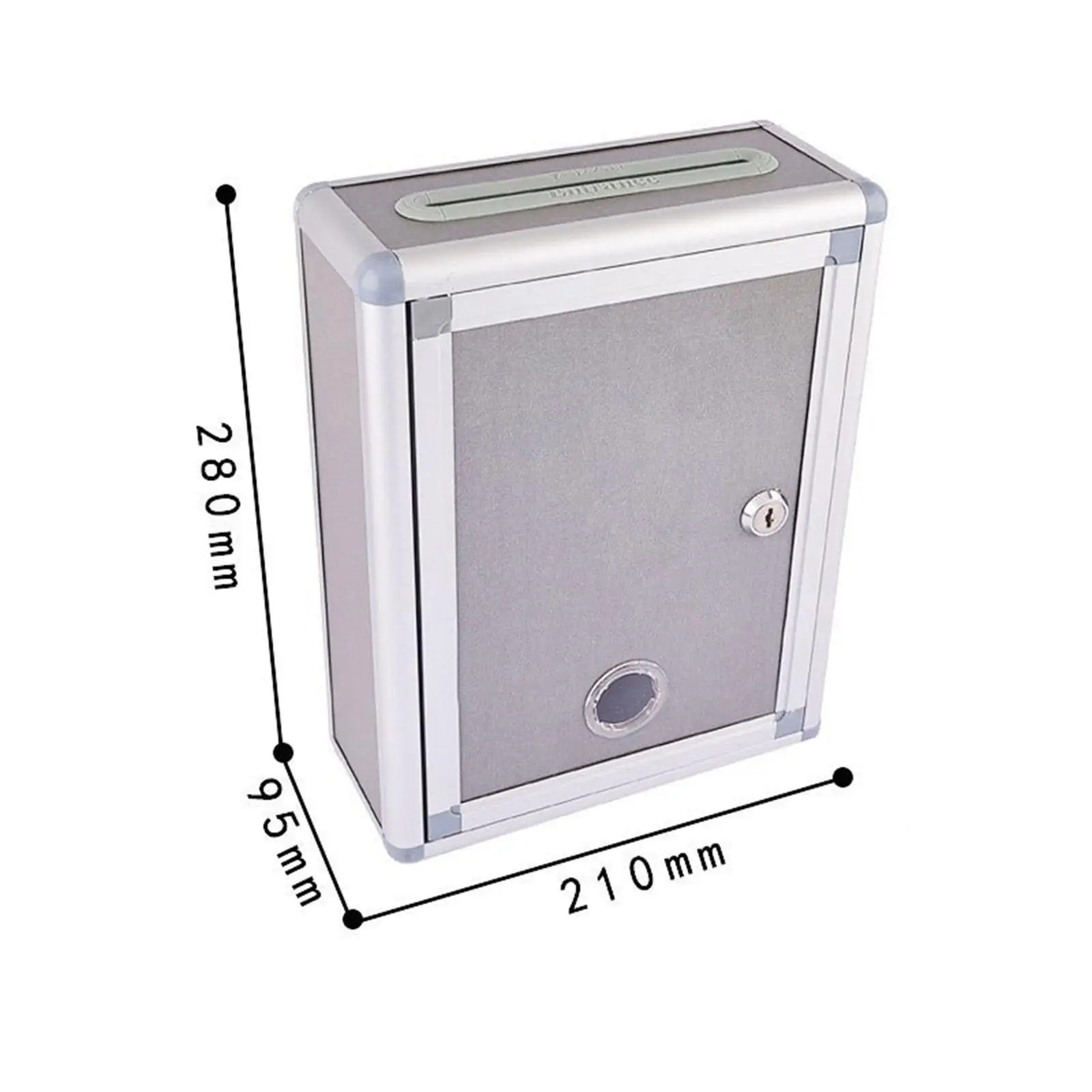 Wall Mounted Mailbox Suggestion Box with Key Multifunctional Aluminum Alloy Frame Donation Box for Hotel Business