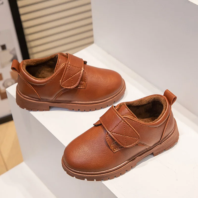 Versatile Soft Uniform School Shoes for Boys Hook & Loop Kids Fashion Spring Children Leather Shoes kids shoes leather shoes