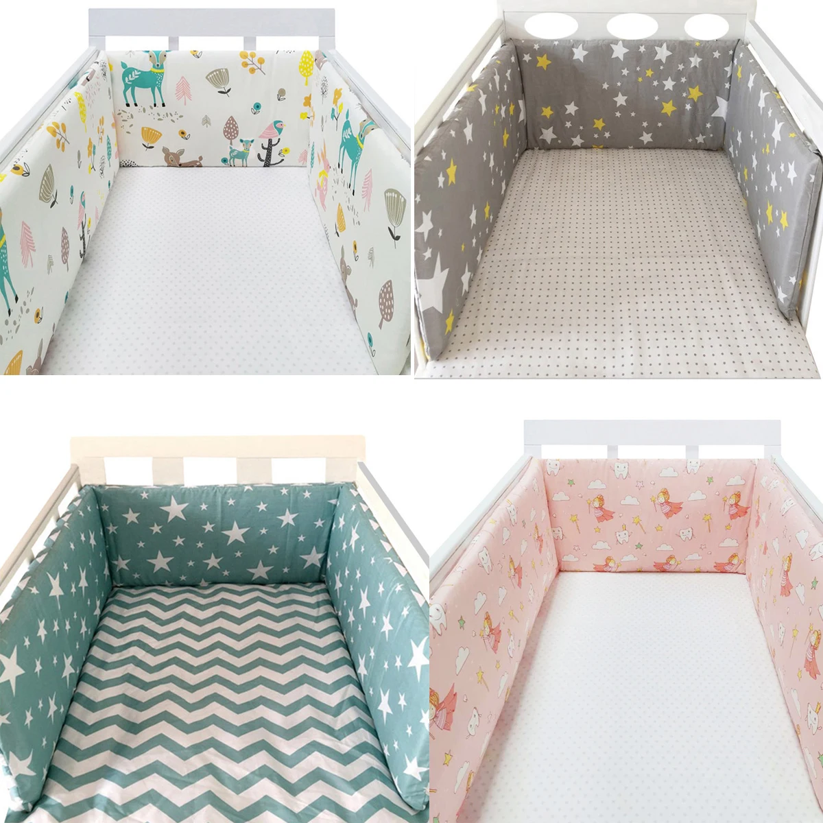 Baby Crib Bumper Cotton Thicken One-piece Crib Around Cushion Cot Protector Pillows Newborns Room Bedding Decor room decoration crib bumper