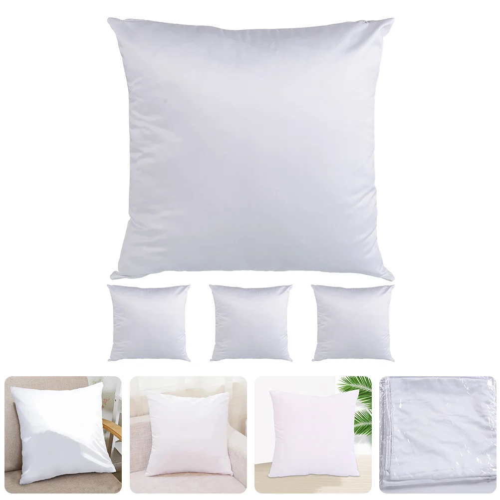 

4 Pcs Blank Throw Pillowcase Home Decor Sublimation Cover Protection for DIY Protector White Cushion Covers Cases