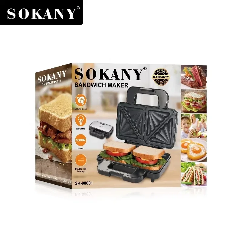 Houselin  Electric Sealed Sandwich Maker Grill, Makes Stuffed French Toast, Omelets, Compact & Easy to Store, 1000W 3