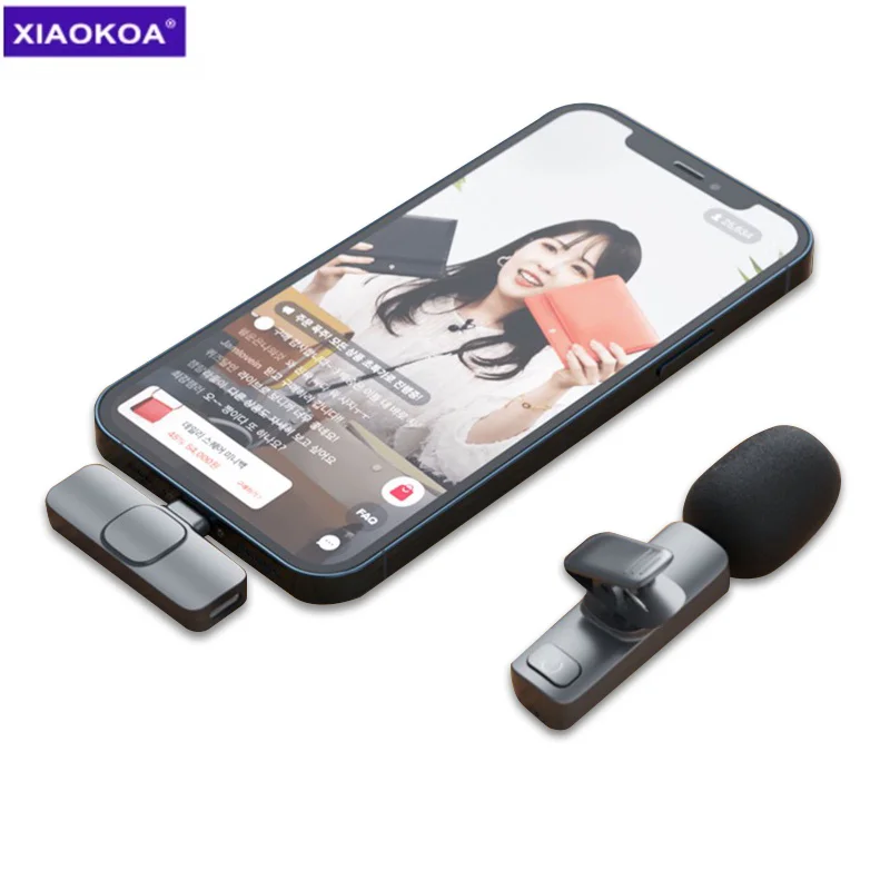 Wireless Lavalier Lapel Camera Microphone Professional Collar Mini Microphone for Phone Gaming Live Broadcast for iPhone Android