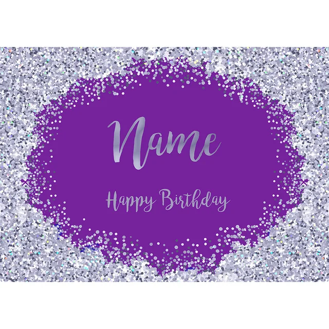 Birthday Banner Customize Photo Background Custom Name Silver Golden Pink Glitter Photophone Backdrops Party Decor Photocall black