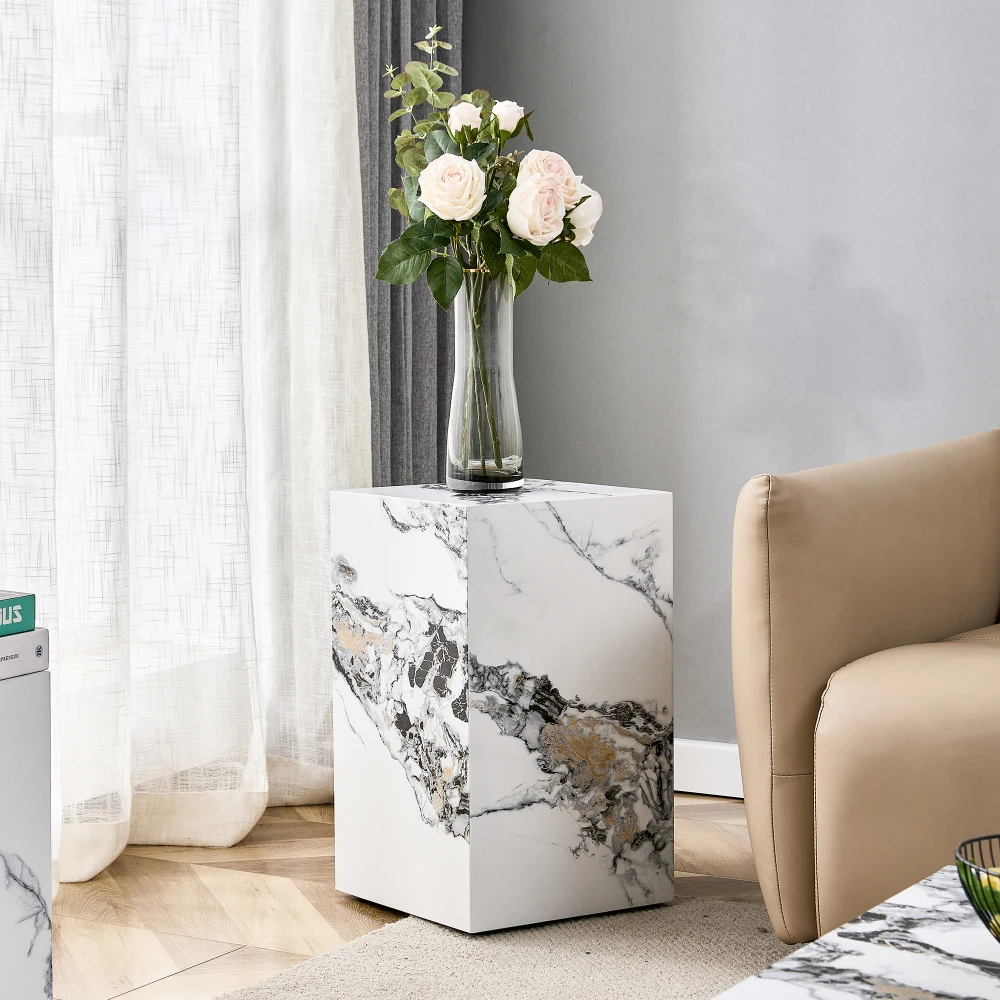 

Compact MDF coffee table: 11.81x11.81x19.69 inches, stylish texture design WL
