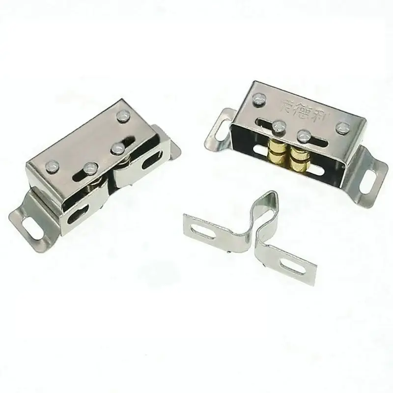 Magnetic Cabinet Catches Double Roller Catch Stainless Steel Heavy Duty Latch For Cabinet Closet Doors Hole Pitch 42mm magnetic cabinet latches