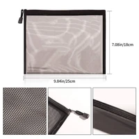 12 Pieces Mesh Bags Black Mesh Zipper Pouch Makeup Bags Cosmetic Travel Organizer Bags Pencil Case 2