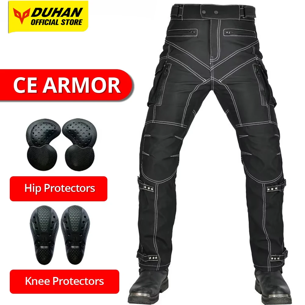 오토바이 바지 안티드롭 멀티 포켓 방수 바지 안티드롭 하이웨이스트 모토 라이..