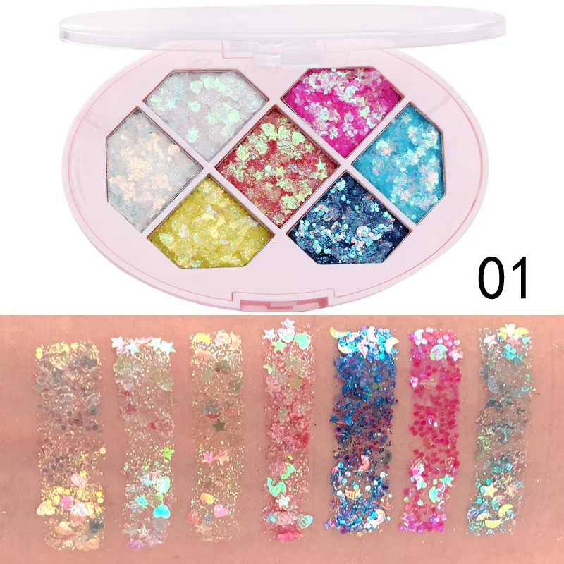  PLOMFOV 7Sets Face Jewels for Glitter Makeup for