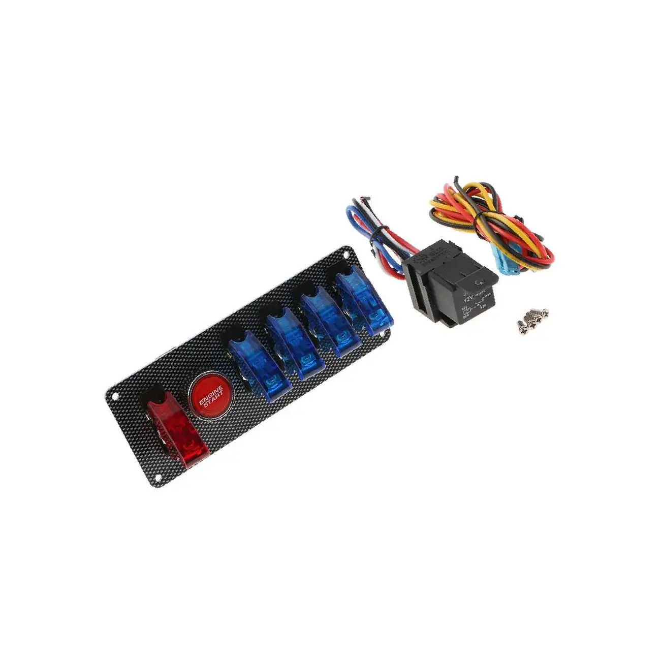 

6 in1 Racing Car 12V Ignition Switch Engine Start Push Button Toggle Panel