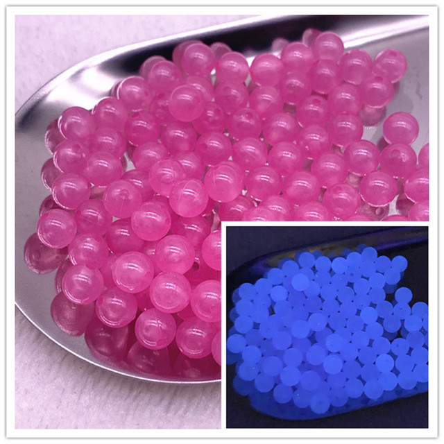 50pcs/lot  Strong Luminous Beads Glow In The Dark Fishing Loose Spacer Beads for Jewellery Marking DIY Necklace Bracelet
